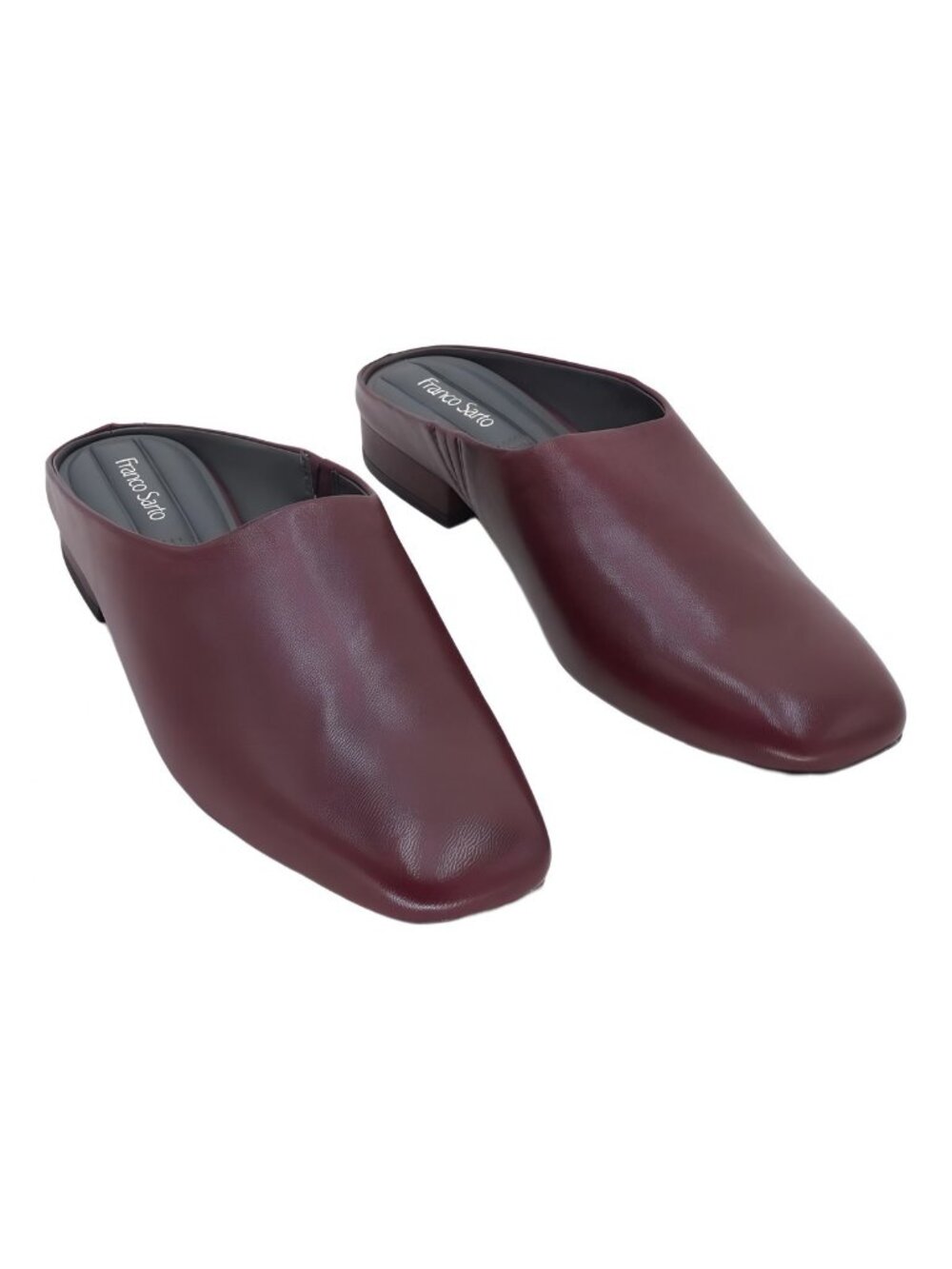 Franco Sarto Burgundy Leather Slip-On Mules